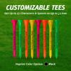 3  Bamboo Golf Tees, Customizable Golf Tees with 27 Characters for Messages Imprinted in Black, Essential Equipment & Ideal Gift for Golfers, Pack of 500, Neon Mix view 4