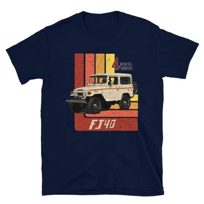 JG Infinite Retro Land Cruiser FJ40 Short-Sleeve Unisex T-Shirt Navy
