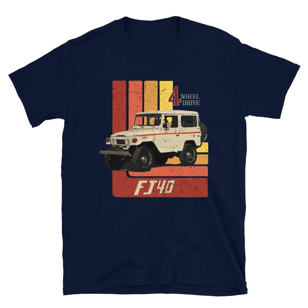 JG Infinite Retro Land Cruiser FJ40 Short-Sleeve Unisex T-Shirt Navy