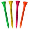 3  Bamboo Golf Tees, Customizable Golf Tees with 27 Characters for Messages Imprinted in Black, Essential Equipment & Ideal Gift for Golfers, Pack of 250, Neon Mix view 1