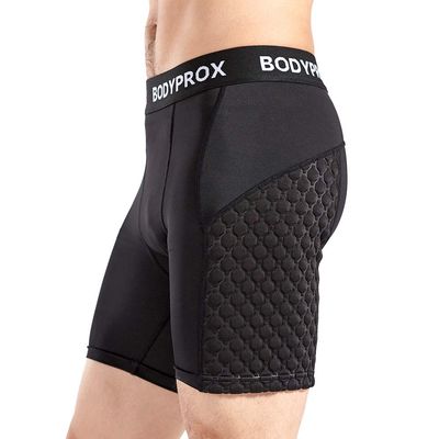 Bodyprox Baseball Sliding Shorts for Men, Compression Padded Slider Shorts (Large) Black