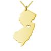 Art Attack Stainless Steel I Love New Jersey Necklace, Heart Garden State Map Country Pendant (Gold) view 1