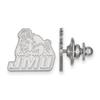 14k White Gold James Madison University Dukes JMU School Letters and Mascot Lapel Pin 15x19mm view 1
