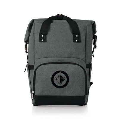 PICNIC TIME NHL Winnipeg Jets OTG Roll-Top Cooler Backpack - Hiking Backpack Cooler - Soft Cooler Bag