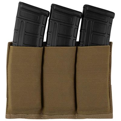 KRYDEX Molle 5.56mm Single/Double/Triple Magazine Pouch Speed Mag Pouches for .223 5.56 Magazine (CB-Triple Pouches)