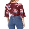 Star Vixen Women's Tie Front Crop Shrug Bolero Elbow Sleeve Cardigan in Silky Knit view 2