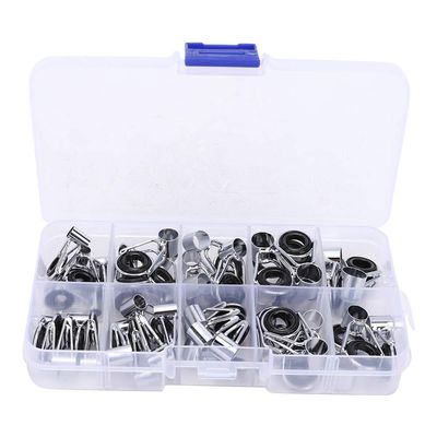 90Pcs 9Size Stainless Steel Ceramics Fishing Rod Guides Fishing Rod Guides Tips Parts Fishing Rod Repair Kit
