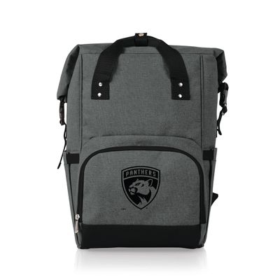 PICNIC TIME NHL Florida Panthers OTG Roll-Top Cooler Backpack - Hiking Backpack Cooler - Soft Cooler Bag