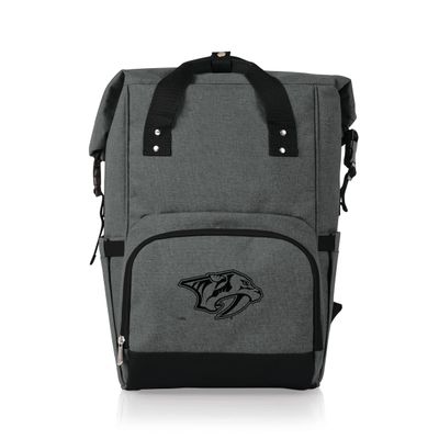 PICNIC TIME NHL Nashville Predators OTG Roll-Top Cooler Backpack - Hiking Backpack Cooler - Soft Cooler Bag