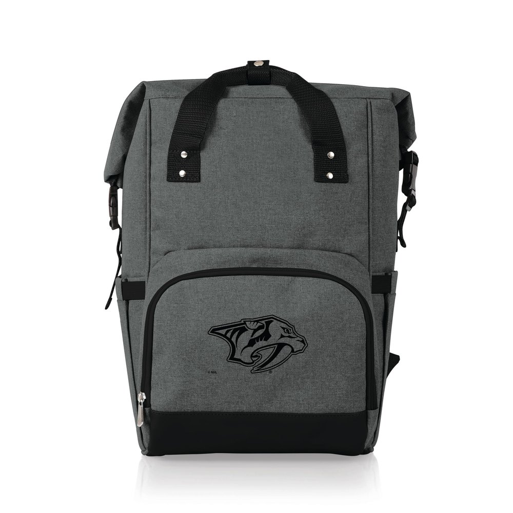 PICNIC TIME NHL Nashville Predators OTG Roll-Top Cooler Backpack - Hiking Backpack Cooler - Soft Cooler Bag