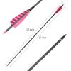 Obert 12pcs 31 Inch Archery Carbon Arrows 600 Spine with 4" Natural Feathers Fletching Hunting Targeting Arrow for Recurve Bow Longbow Compound Bow (Pink) view 3