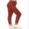 Leggings Depot Women's Relaxed fit Jogger Pants - Track Cuff Sweatpants with Pockets-S766, X-Large, Red Gingham view 1