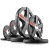 XMARK Weights, 95 lb Weight Set and Barbell, Texas Star Rubber-Coated Olympic Plates with XMARK EZ Curl Bar, Build Biceps and Tricep, Exercise Equipment for Home Gym view 4