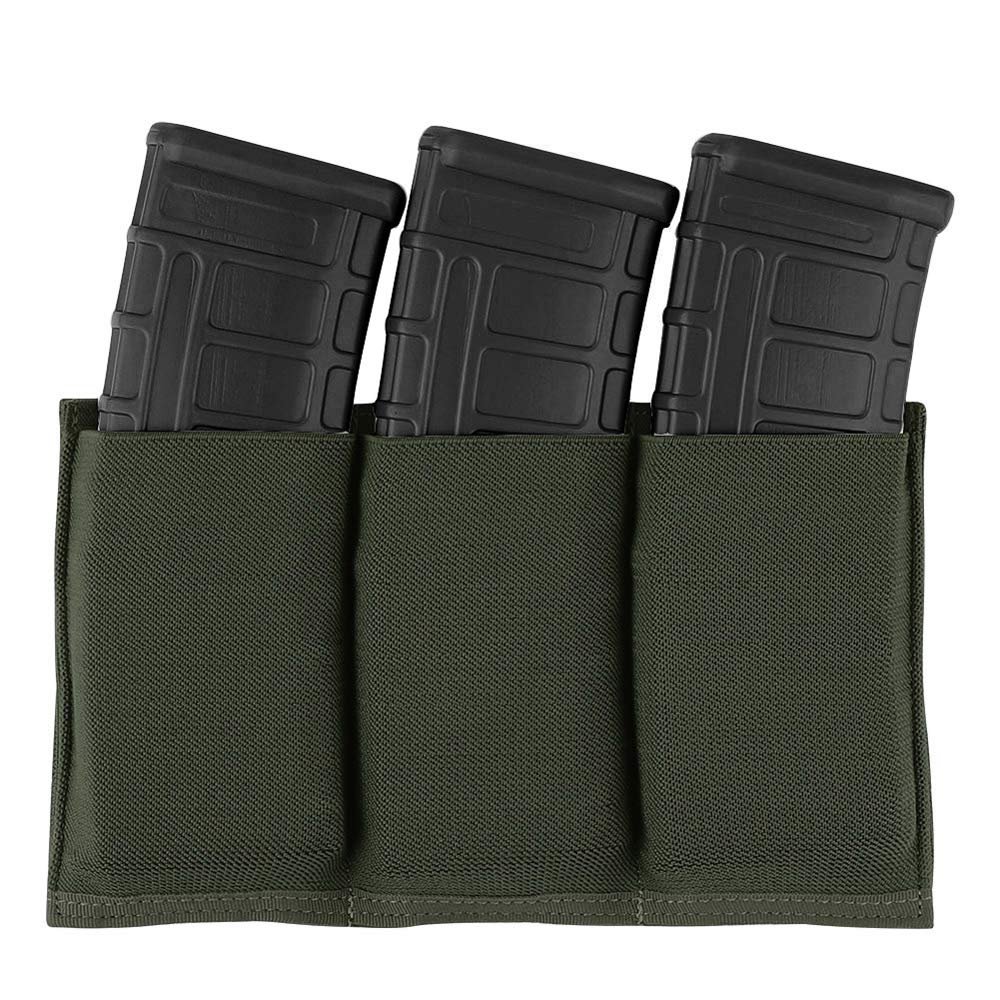 KRYDEX Molle 5.56mm Single/Double/Triple Magazine Pouch Speed Mag Pouches for .223 5.56 Magazine (RG-Triple Pouches)