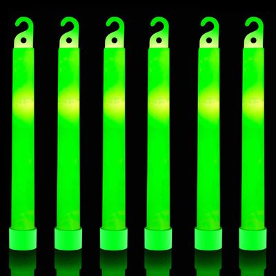 32 Ultra Bright 6 Inch Large Green Halloween Glowsticks - Chem Lights Sticks with 12 Hour Duration - Camping Glowsticks, Emergency Glow Stick For Storms Blackouts - Glowsticks for Parties Activities