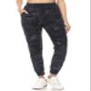 Leggings Depot Women's Relaxed fit Jogger Pants - Track Cuff Sweatpants with Pockets-S812, Medium, Gray Camouflage view 2