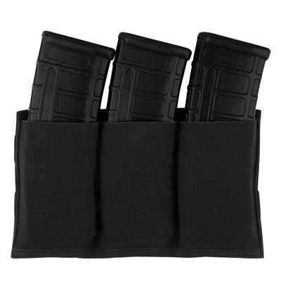 KRYDEX Molle 5.56mm Single/Double/Triple Magazine Pouch Speed Mag Pouches for .223 5.56 Magazine (BK-Triple Pouches)