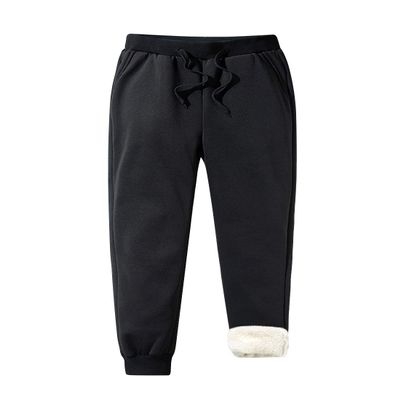 ZGZZ7 Men's Winter Warm Fleece Pants Sherpa Lined Sweatpants Active Thermal Running Joggers Pants (Black, S)