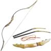 60 Inches Archery Take-Down Recurve Bow 30-50lbs Traditional Wooden Bow Hunting Longbow Horse Bow for Outdoor Practice Shooting (Bow+3pcs Arrows, 35lbs) view 2