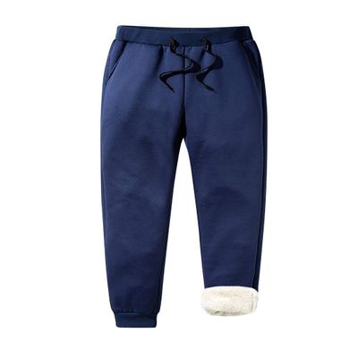 ZGZZ7 Men's Winter Warm Fleece Pants Sherpa Lined Sweatpants Active Thermal Running Joggers Pants (Blue, M)