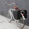 TOURBON Double Cycling Bike Bicycle Pannier Bags for Rear Rack (Water-resistant Canvas, Roll-up) (Black) view 4