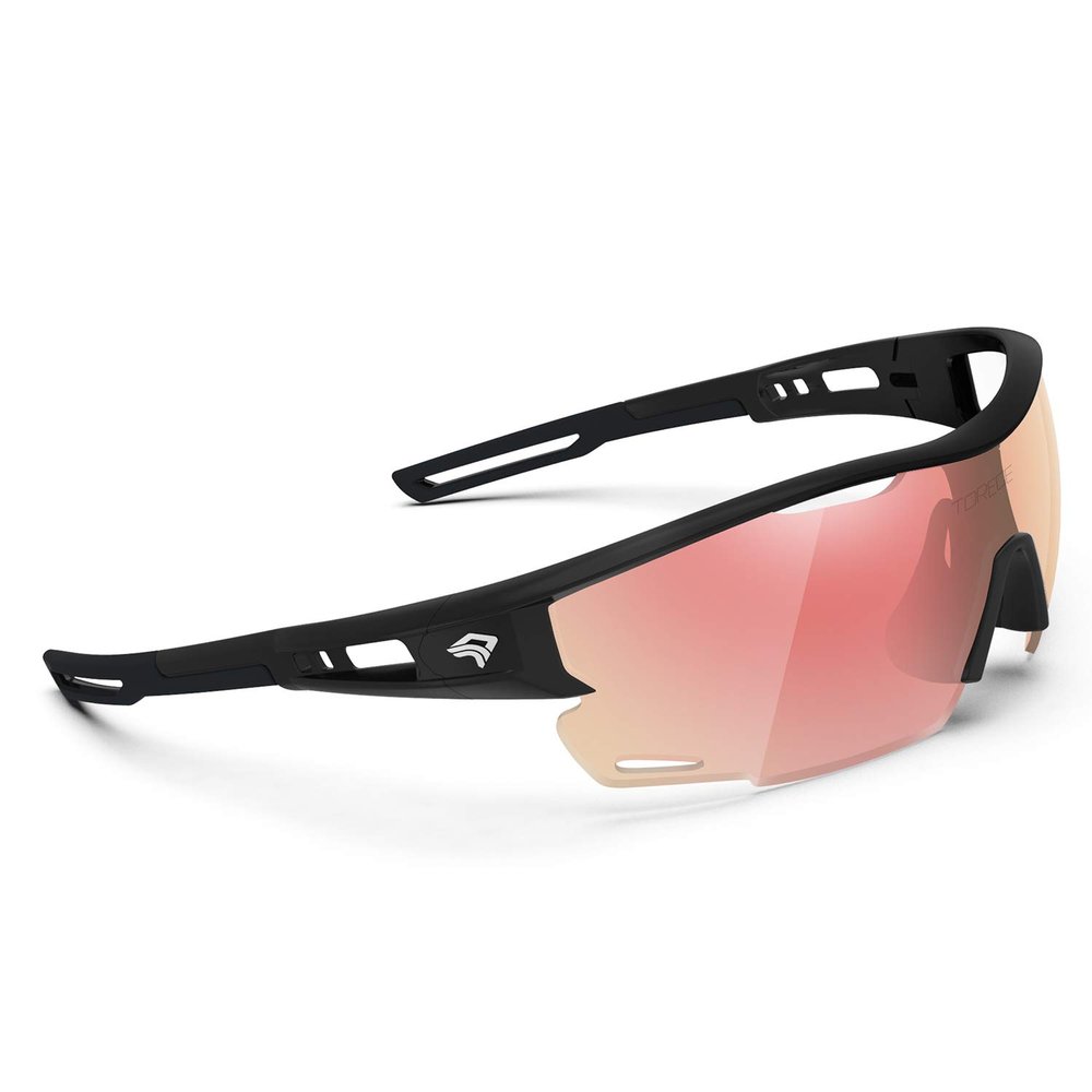 TOREGE Polarized Sports Sunglasses for Men Women - UV Protection Cycling Sunglasses for Running Fishing Cycling Driving Baseball Golf Glasses TR90 Frame TR21 Sniper (Bright Black&Black&Red Revo Lens)