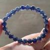 7mm Natural Iolite Cordierite Gemstone Crystal Round Bead Stretch Bracelet AAAA view 4