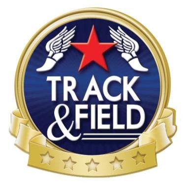 Crown Awards Red Stars Track and Field Banner Pin, Gold Track and Field Pins, 100 Pack Prime