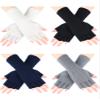 SATINIOR 4 Pairs Kids Long Half Winter Fingerless Gloves Knitted Arm Warmers Half Finger Mittens for Kids(Black+White+Gray+Navy Blue,for 6-10 Years Old) view 1
