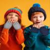 SATINIOR 4 Pairs Kids Long Half Winter Fingerless Gloves Knitted Arm Warmers Half Finger Mittens for Kids(Black+White+Gray+Navy Blue,for 6-10 Years Old) view 2