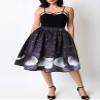 FUNCOS Women's Digital Print High Waisted A-Line Pleated Vintage Midi Skirts BBZQ 009 L view 2