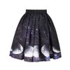 FUNCOS Women's Digital Print High Waisted A-Line Pleated Vintage Midi Skirts BBZQ 009 L view 4