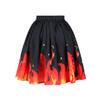 FUNCOS Women's Digital Print High Waisted A-Line Pleated Vintage Midi Skirts BBZQ 011 L view 4