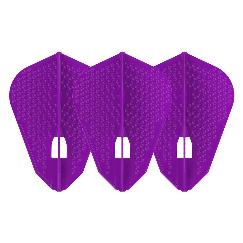 LSTYLE Dart Flights: L9d PRO Fantail - Dimple Texture - for Soft Tip and Steel Tip Darts - Deep Purple