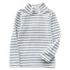 JWWN Toddler Boys Girls Thermal Tops Kids Winter Undershirt Stripe Turtleneck Fleece Baselayer Long Sleeve T Shirts,(Gray,24Months) view 1