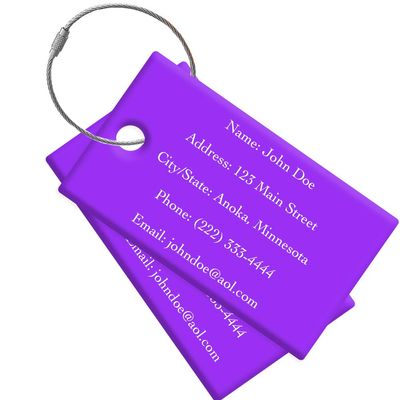 Custom Luggage Tags - Travel Tags for Luggage, Luggage Sets for Suitcases - Backpack Tag- Made with Eye Catching High Visibility High Impact Acrylic. Each Luggage Tag Includes a Wire Ring Loop
