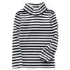 JWWN Baby Boys Girls Thermal Tops Kids Winter Undershirt Stripe Turtleneck Fleece Baselayer Long Sleeve T Shirts,(Black,12Months) view 1