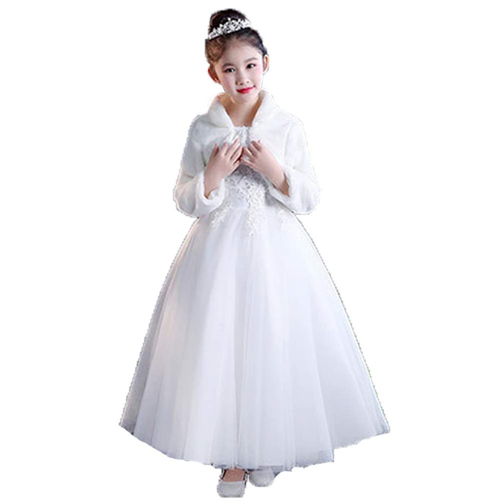 Flower Girl Cape Princess Faux Fur Bolero Shrug Shoulder Cape Shawl Wrap Capelet