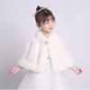LeJulyeekay Ivory Flower Girl Faux Fur Wraps Cape Kids First Communion Fur Capelet for Girls view 2