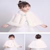 LeJulyeekay Ivory Flower Girl Faux Fur Wraps Cape Kids First Communion Fur Capelet for Girls view 3