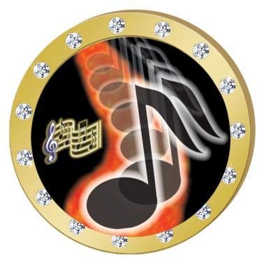 Crown Awards Music Note Gold Rhinestone Pin, Gold Music Pins, 100 Pack Prime