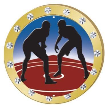 Crown Awards Wrestling Gold Rhinestone Pin, Gold Wrestling Pins, 100 Pack Prime