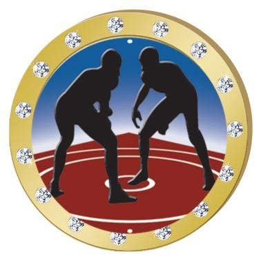 Crown Awards Wrestling Gold Rhinestone Pin, Gold Wrestling Pins, 100 Pack Prime
