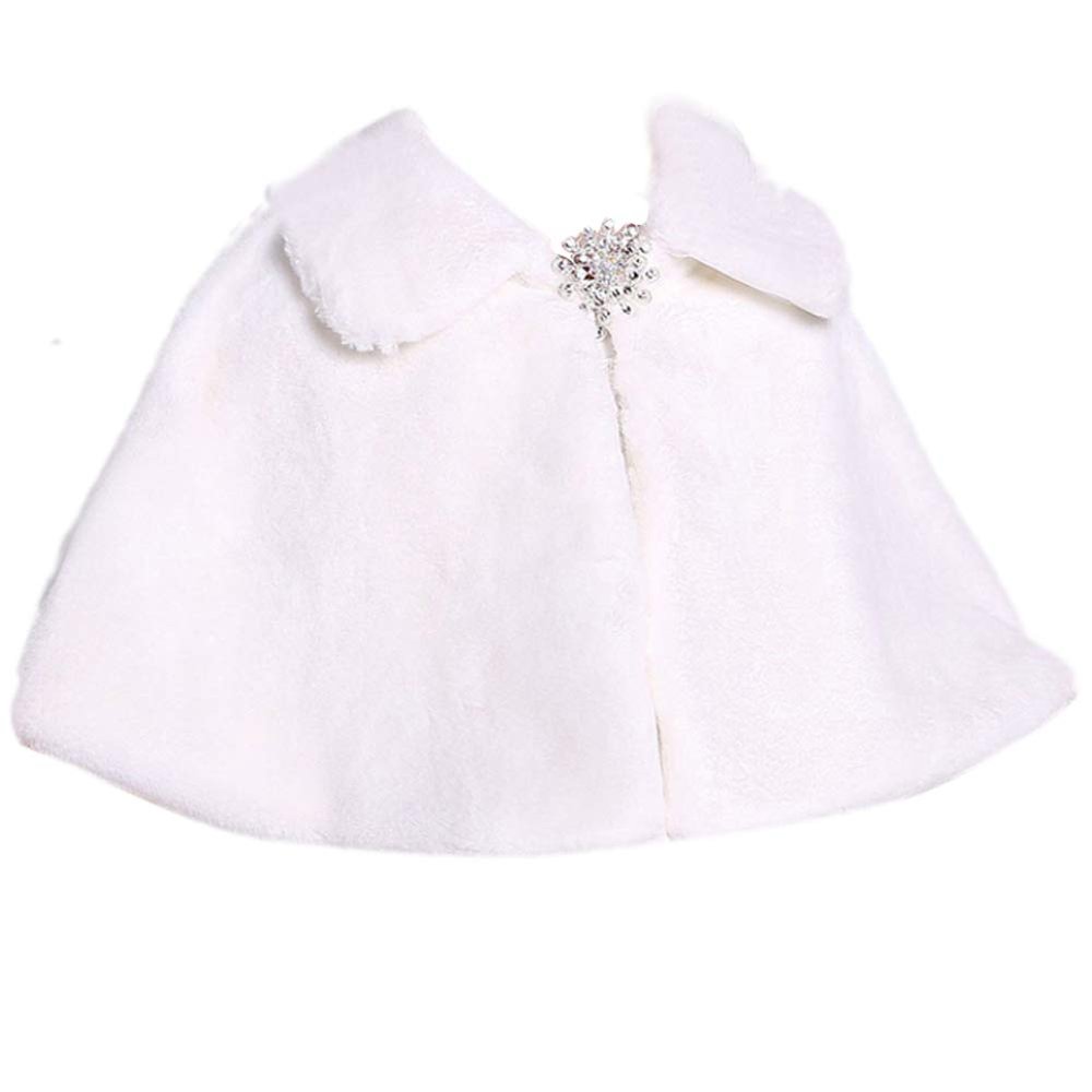 LeJulyeekay Girls Princess Faux Fur Wrap Shawl Flower Girls Bolero Shrug Princess Party Cape