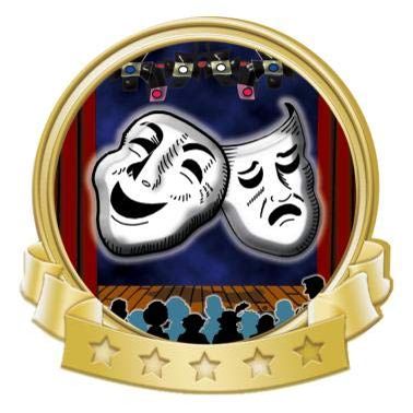 Crown Awards Drama Masks Banner Pin, Gold Drama Pins, 100 Pack Prime
