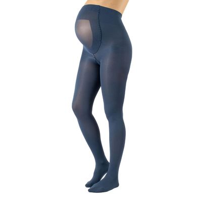 CALZITALY - Opaque Maternity Pantyhose - Pregnancy Tights for Women - 100 DEN Italian Hosiery (XL, Blue Jeans)
