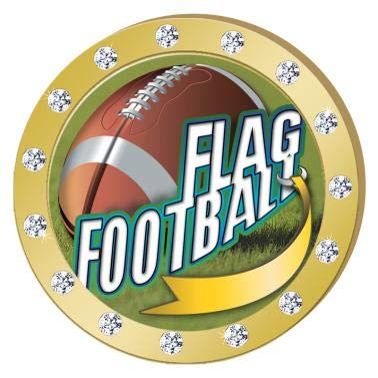 Crown Awards Flag Football Gold Rhinestone Pin, Gold Flag Football Pins, 100 Pack Prime