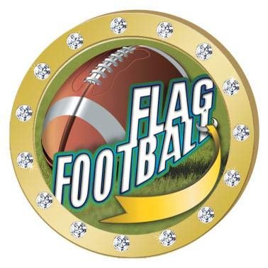 Crown Awards Flag Football Gold Rhinestone Pin, Gold Flag Football Pins, 100 Pack Prime