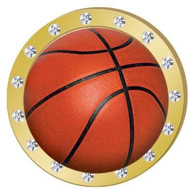 Crown Awards Basketball Gold Rhinestone Pin, Gold Basketball Pins, 100 Pack Prime