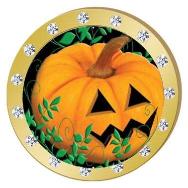 Crown Awards Halloween Pumpkin Gold Rhinestone Pin, Gold Halloween Pins, 20 Pack Prime